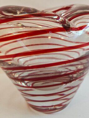 Murano style heart shaped handblown glass paperweight 5x5, 2lbs